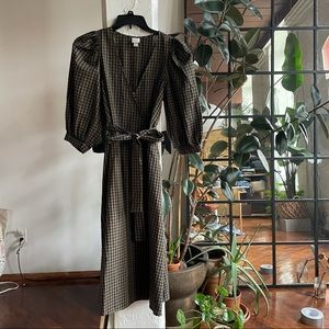 Navy / green wrap dress